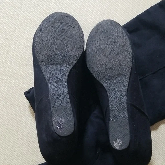 Kara Asymmetrical Soft Black Boots - Picture 4 of 5